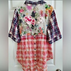 Aratta Silent Journey Mixed Media Top - Anthropologie
